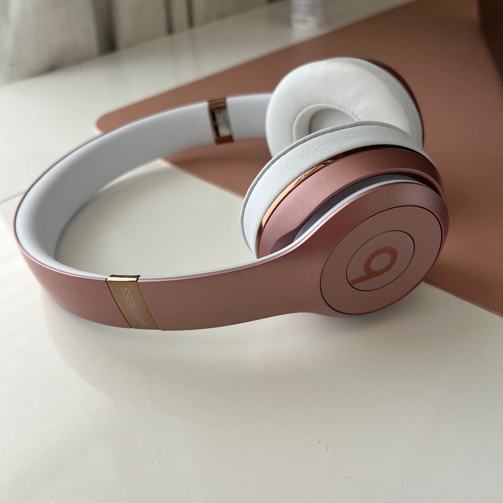 Beats headphones in rose gold